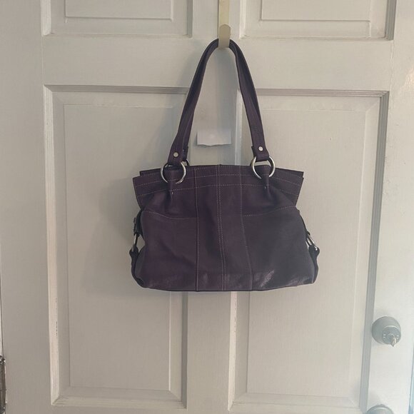 Tignanello Purple Leather Purse - Picture 3 of 9